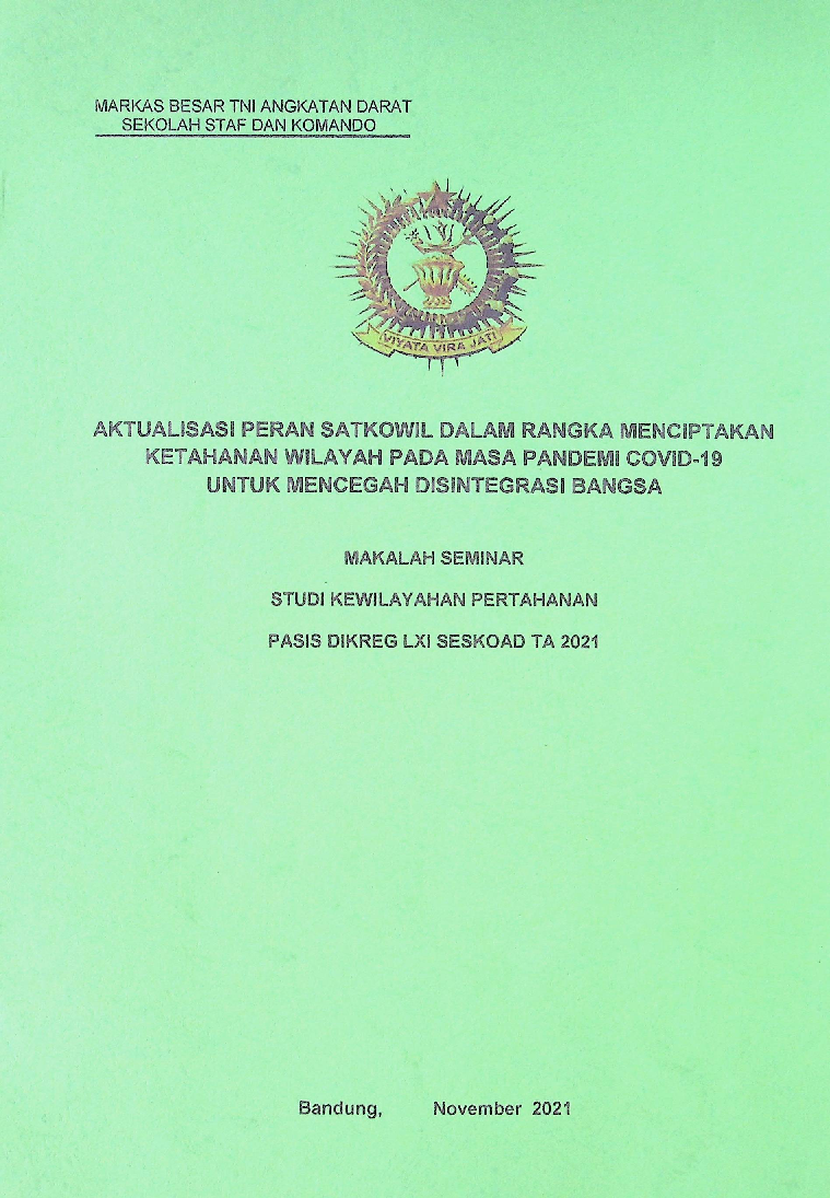 Aktualisasi Peran Satkowil Dalam Rangka Menciptakan Ketahanan Wilayah